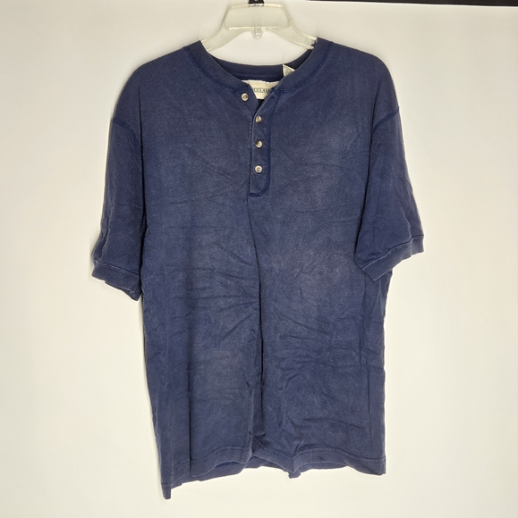 Prides Landing Henley Blue Short Sleeve Tee for Everyday Comfort - Picture 1 of 4